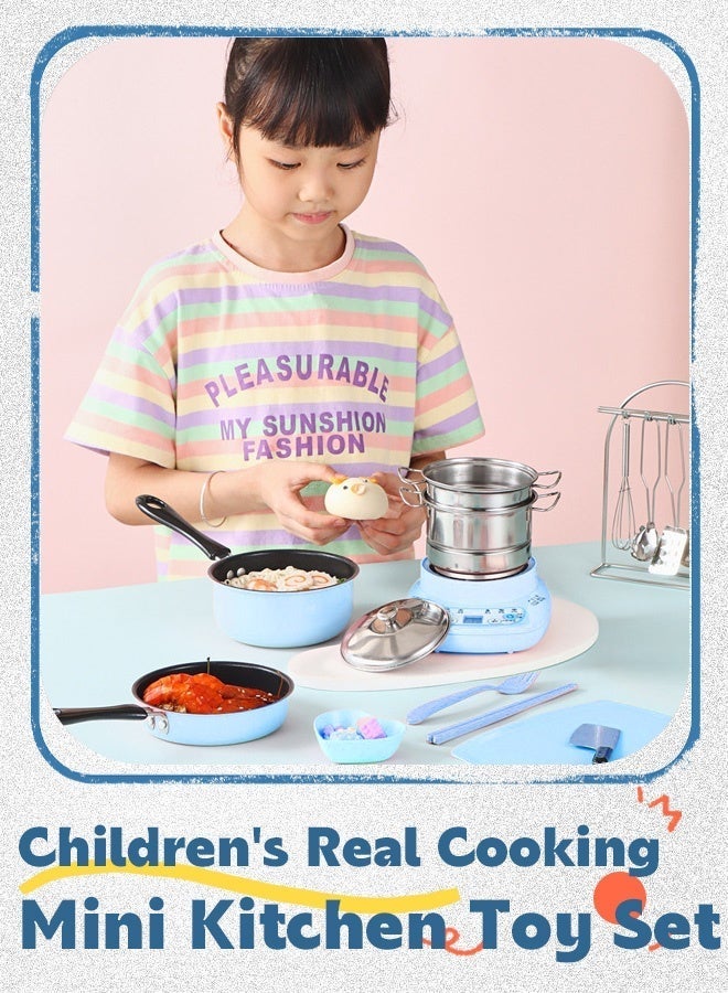 Joudiplay 22 pcs A mini kitchen set for real cooking - the complete little chef's playset for kids and babies to learn and play - Image 5